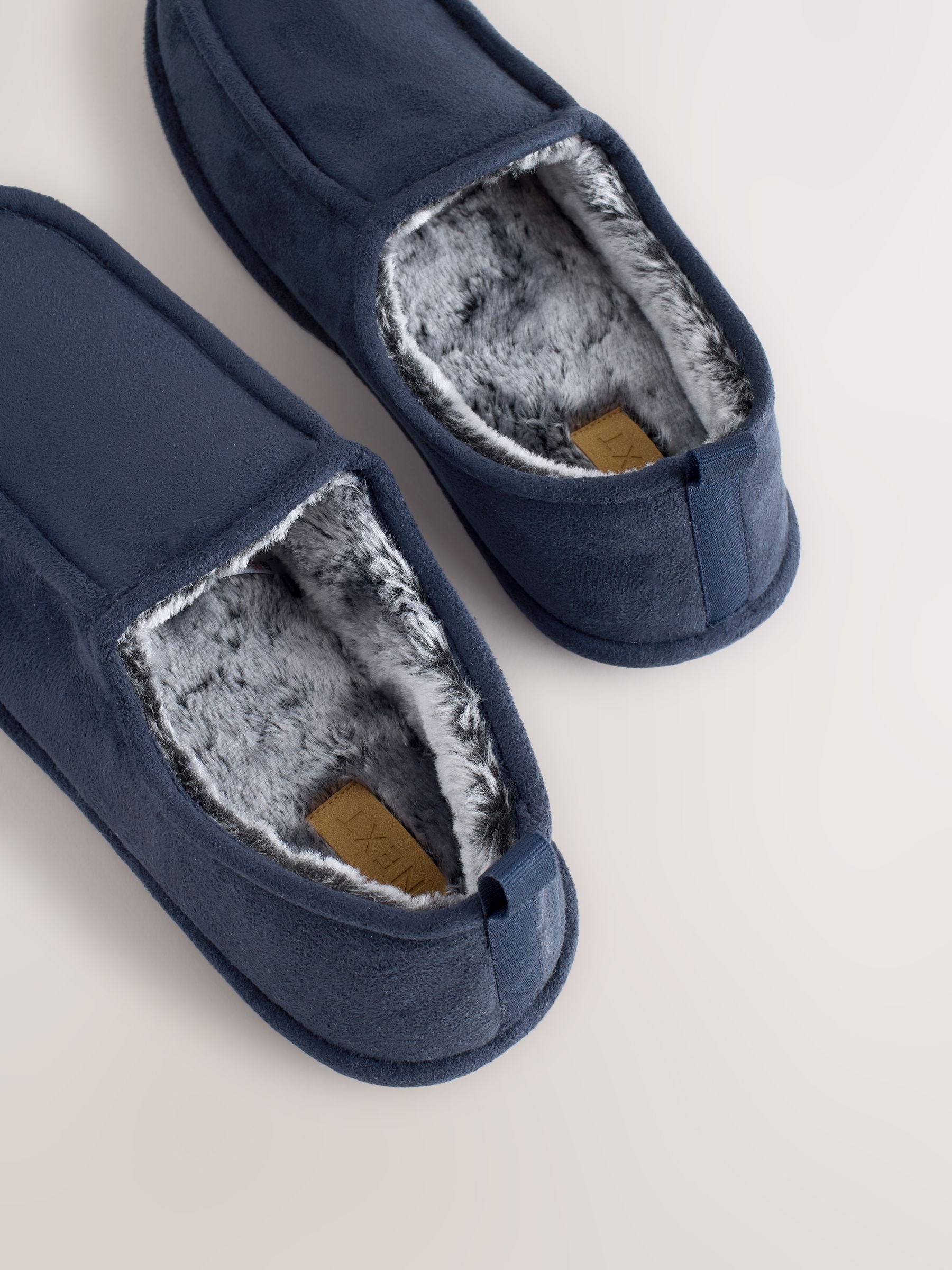 Marineblauw - Wide Fit Closed Back Slippers