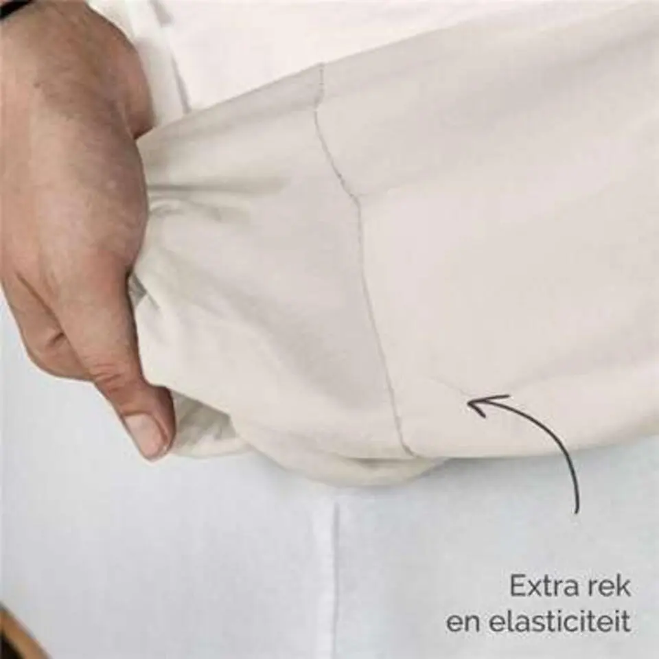 Byrklund - Hoeslaken Katoen - 140x200 cm - Off White