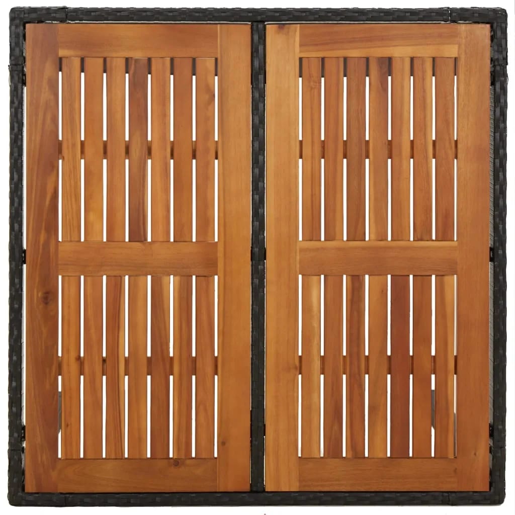 Mobilier à dîner de jardin et coussins 5 pièces noir résine tressée