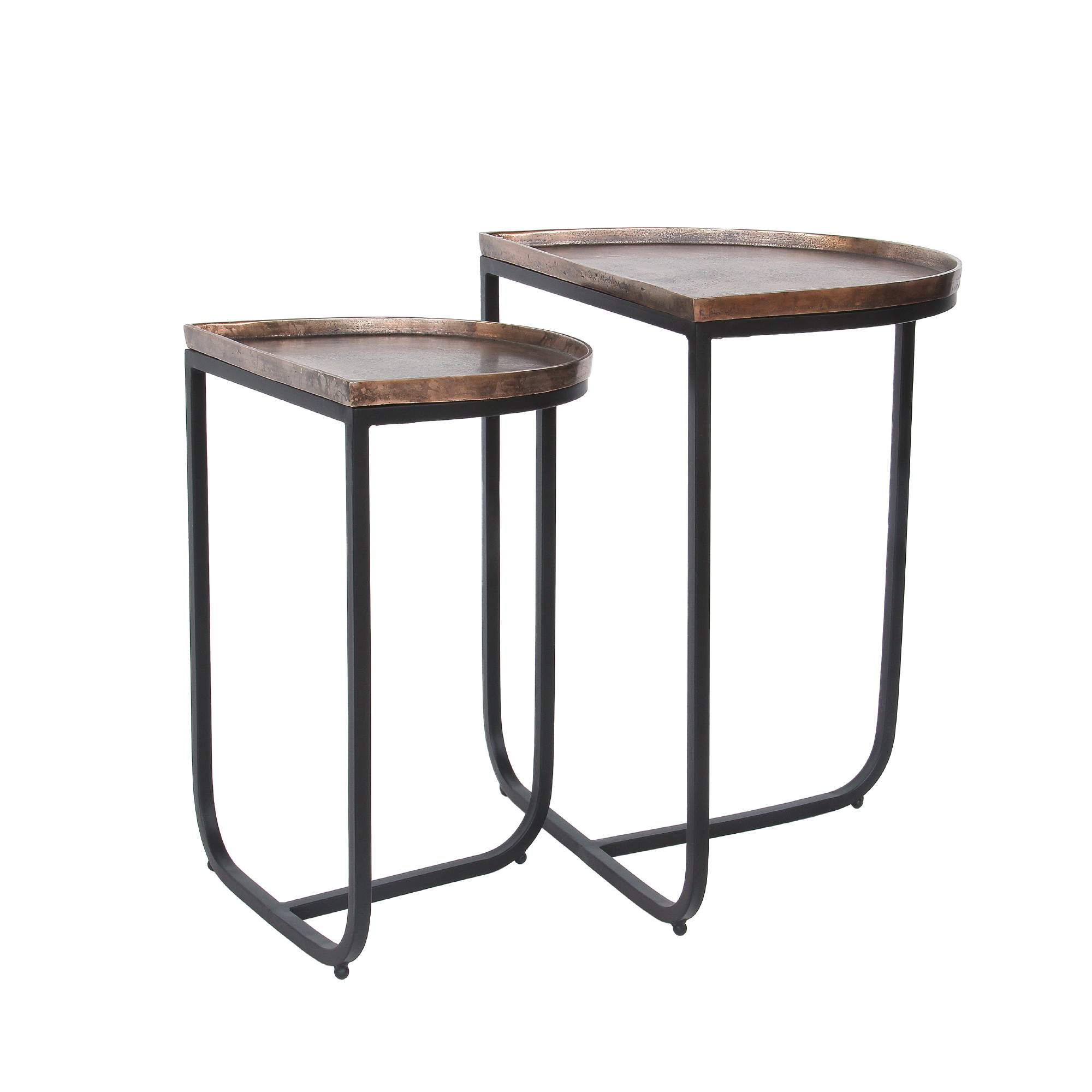 2er-Set Tisch 'Nilay', kupfer, schwarz von fischer's lagerhaus