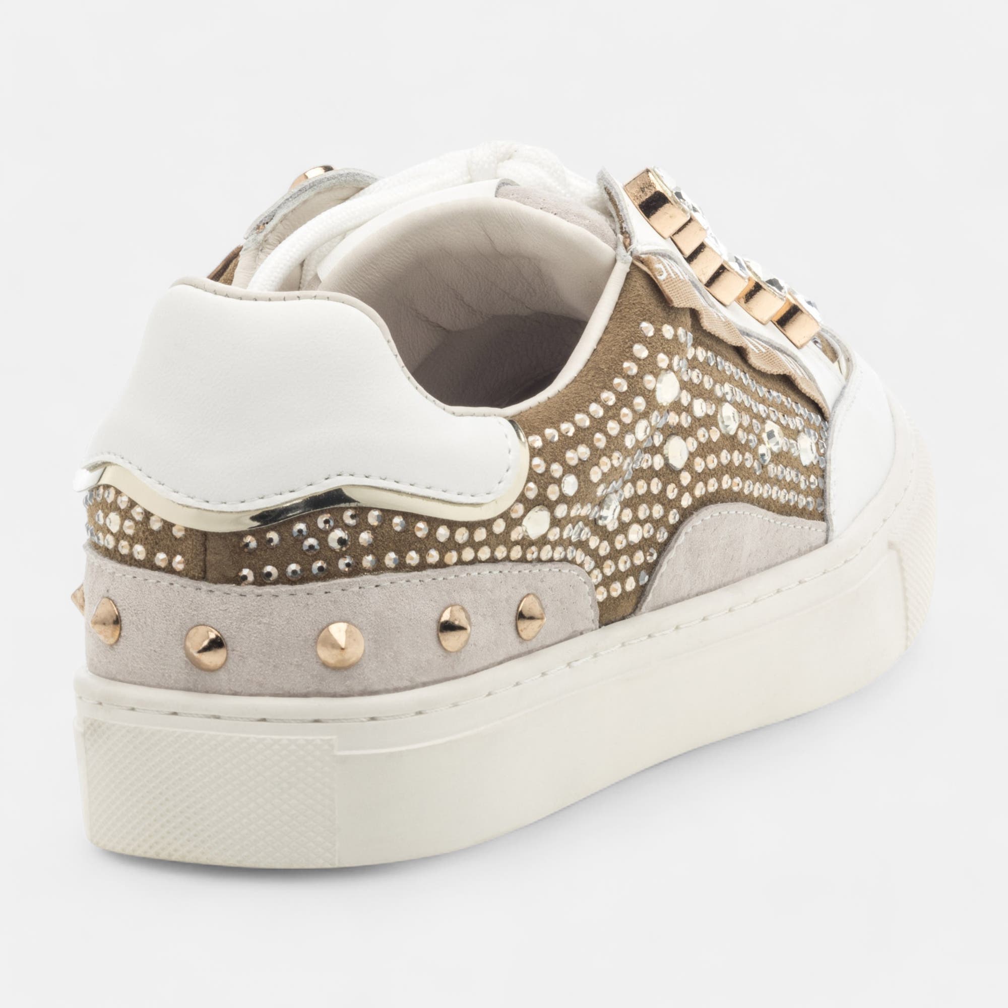 Baskets basses Femme en cuir beige