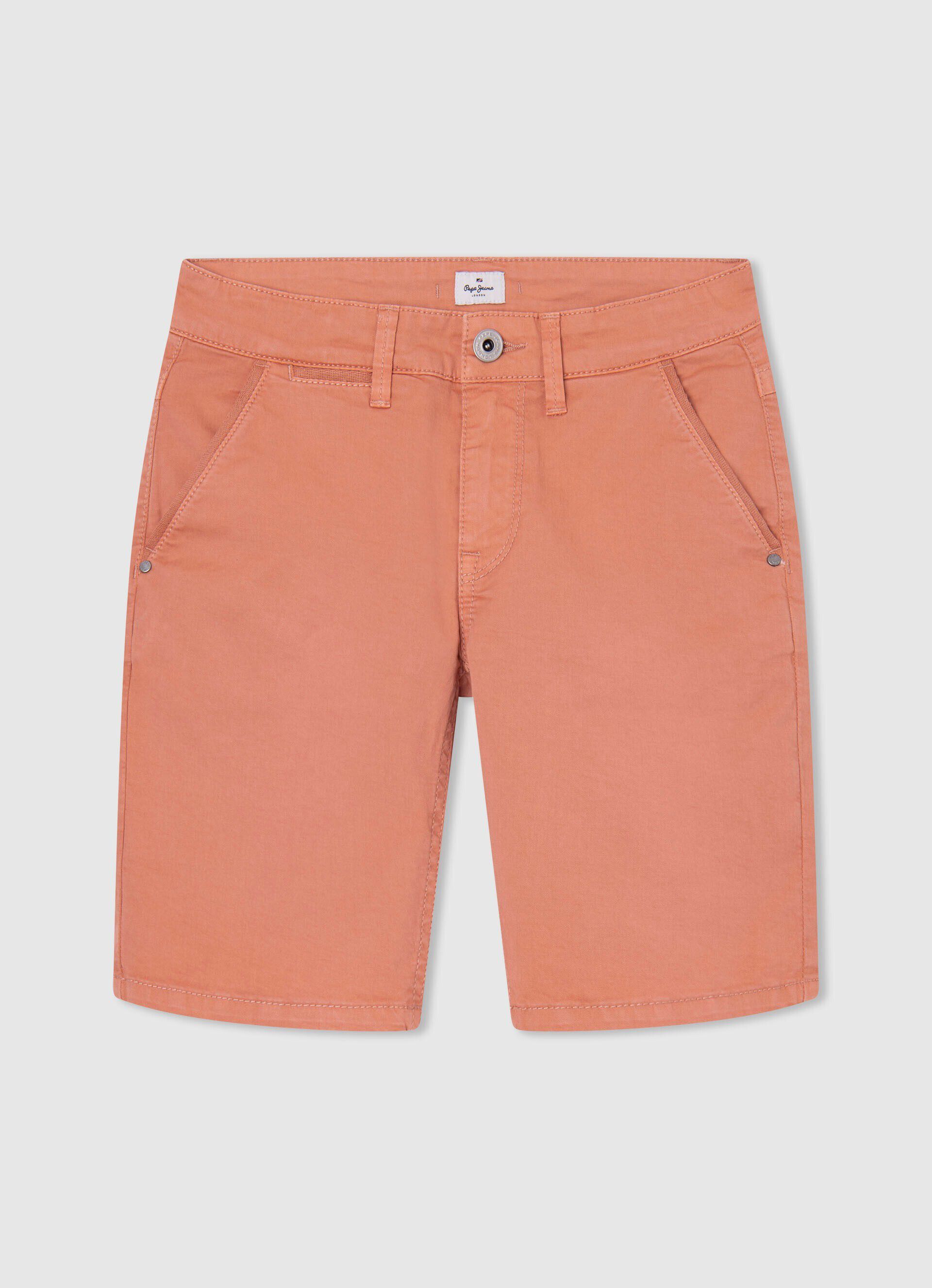 Bermuda chino de corte regular - laranja abóbora