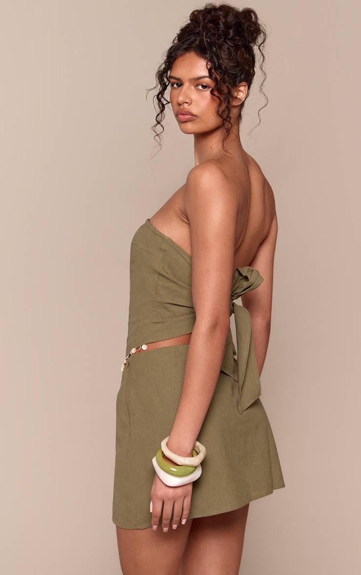 Kaki Haut Bandeau À Détail Frangé Assorti