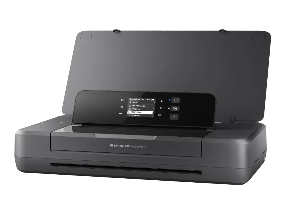 HP Officejet 200 Mobile Printer - Printer - farve - blækprinter - A4/Legal - 1200 x 1200 dpi - op til 20 spm (mono) / op til 19 spm (farve) - kapacitet: 50 ark - USB 2.0, USB vært, Wi-Fi