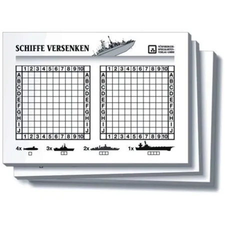 Nürnberger Spielkarten Schiffe versenken Spielblöcke 3er