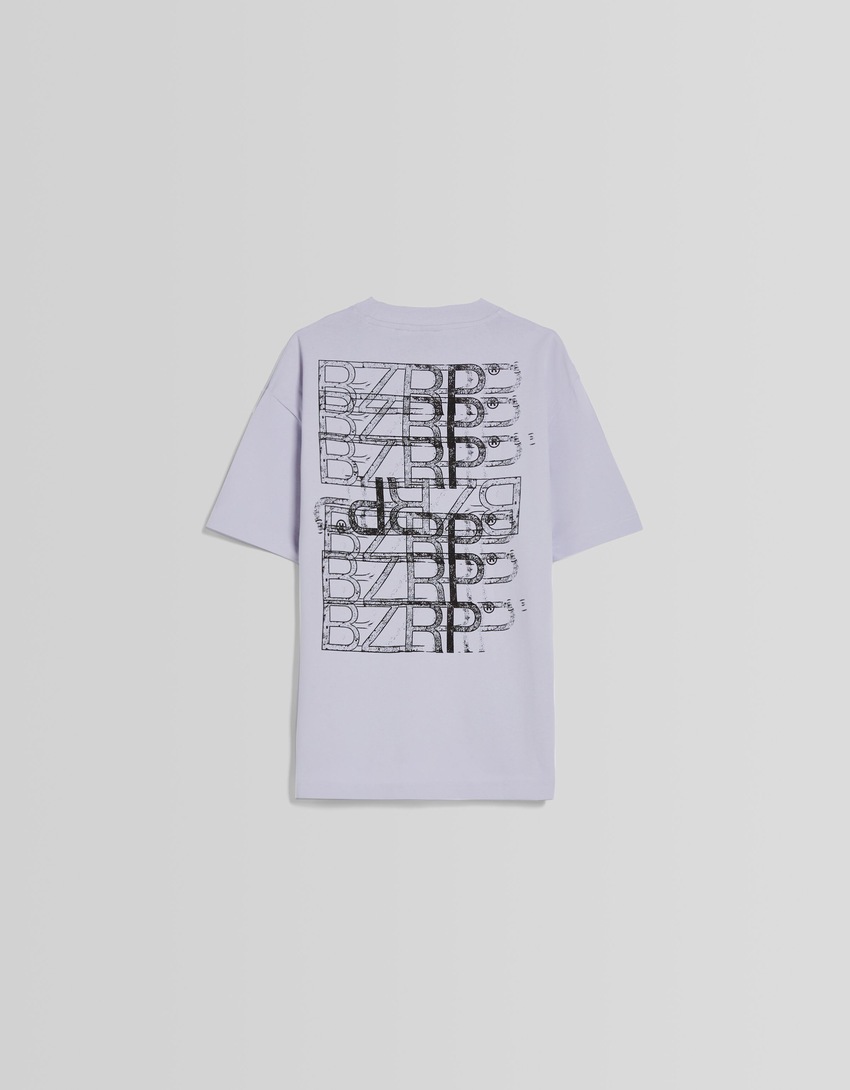 Camiseta boxy fit com estampa BERSHKA ft. BIZARRAP