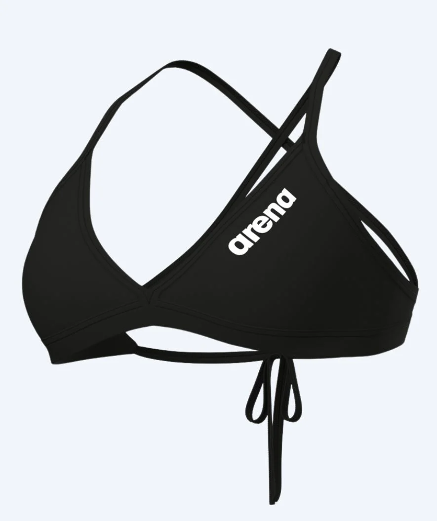 Arena bikini overdel til damer - Solid Tie Back - Sort