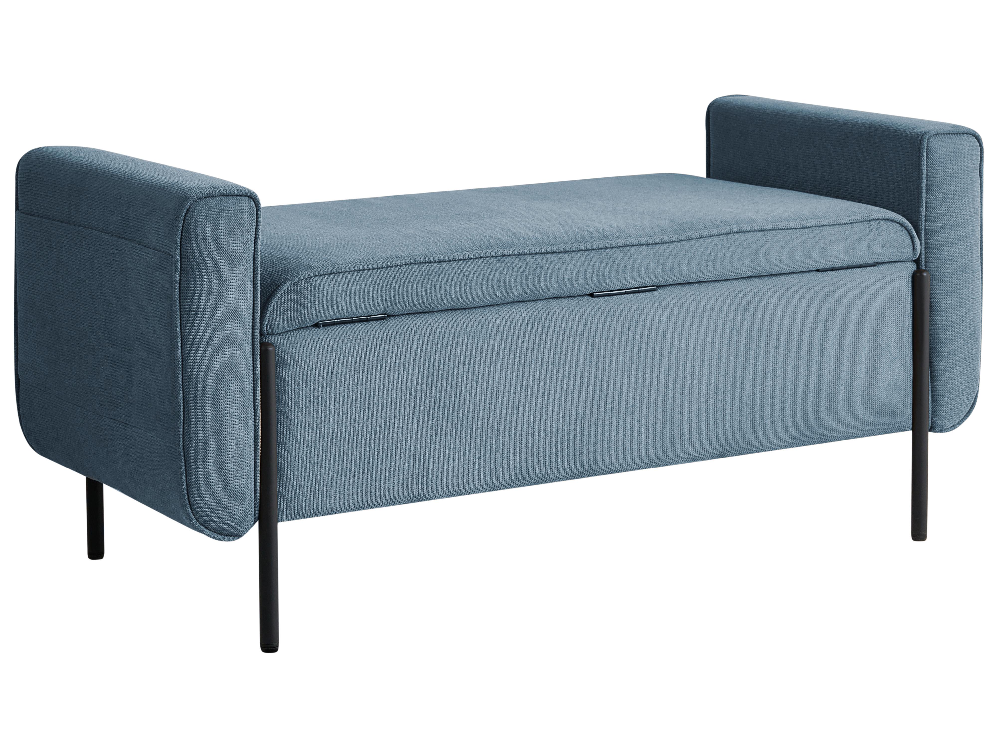 Bankje met opbergruimte LEWES Stof Blauw
