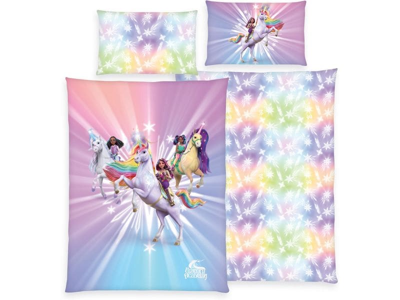 Herding Kinderbettwäsche Unicorn 160 x 210 cm   65 x 100 cm Bettwäscheset