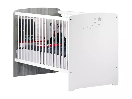 Chambre duo lit et Commode et une niche en bois blanc