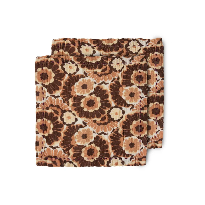 HKliving - Baumwollservietten, 30 x 30 cm, floral vintage (2er-Set)