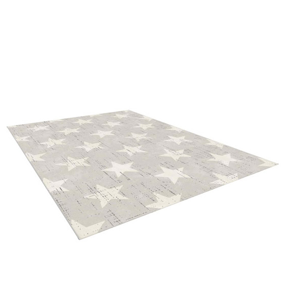 Tapis chambre d'enfant - star vintage - gris clair - 160 x 230 cm