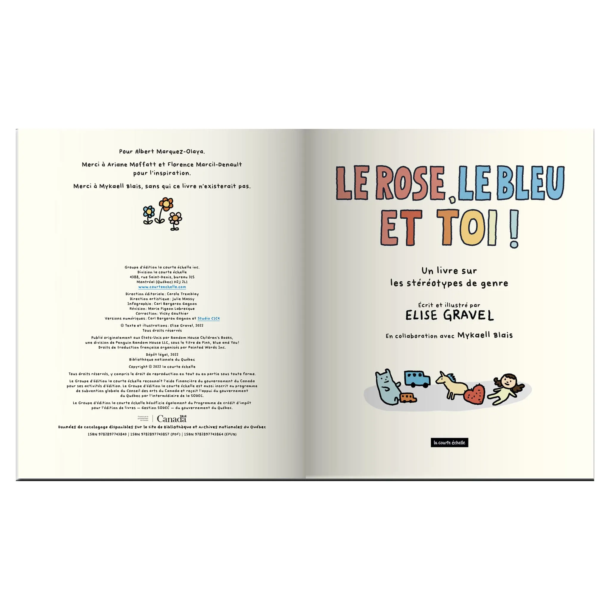 La Courte Échelle Le Rose, Le Bleu Et Toi - Elise Gravel