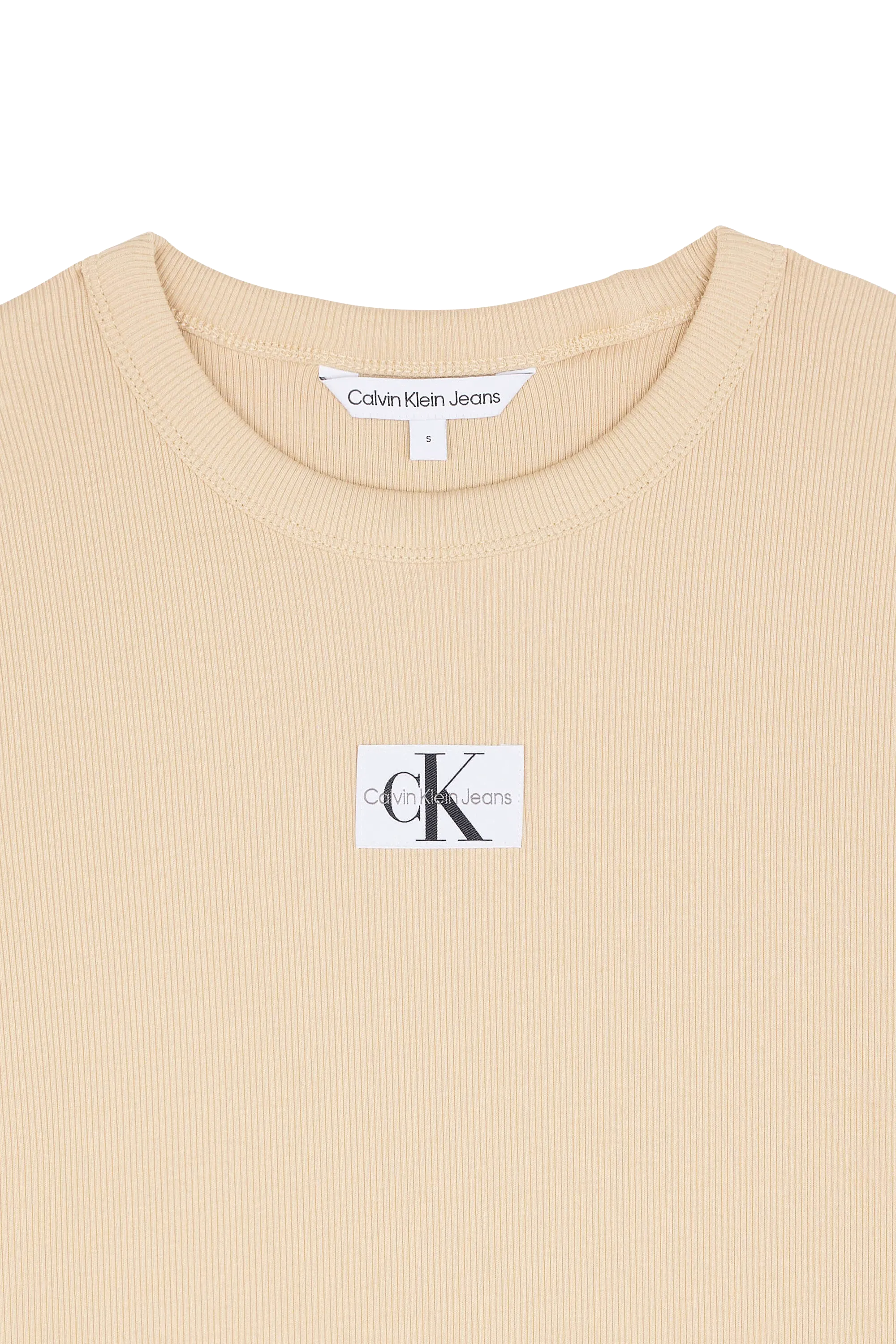 CALVIN KLEIN JEANS T-shirt WOVEN LABEL RIB REGU Beige