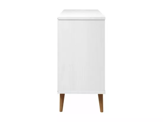 Commode MOLDE Blanc 113x40x80 Bois de pin massif
