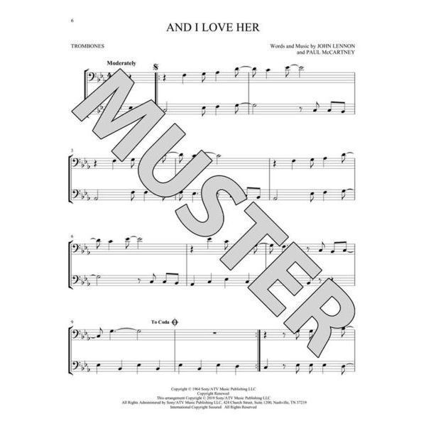 Hal Leonard The Beatles For Two Trombone