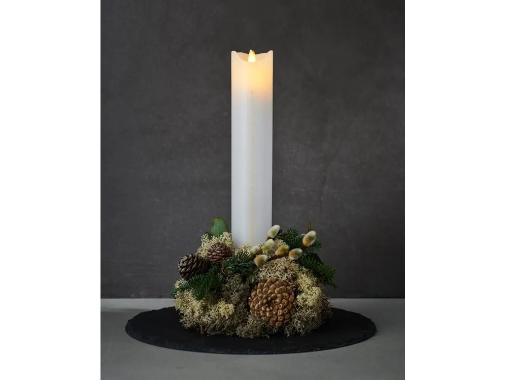 Sirius Sara Kalenderlys - Hvid Med Guld Tal - H 29 cm
