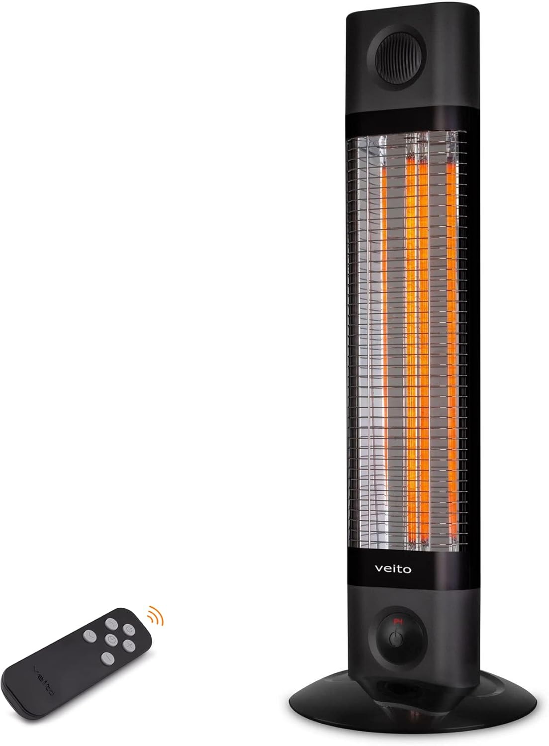 VEITO - Infrarotheizung - Heizstrahler energiesparend - Sofortwärme überall - Standgerät - elektrisch - Terassenstrahler mit Fernbedienung - Elektroheizung -1800W - 2J Garantie