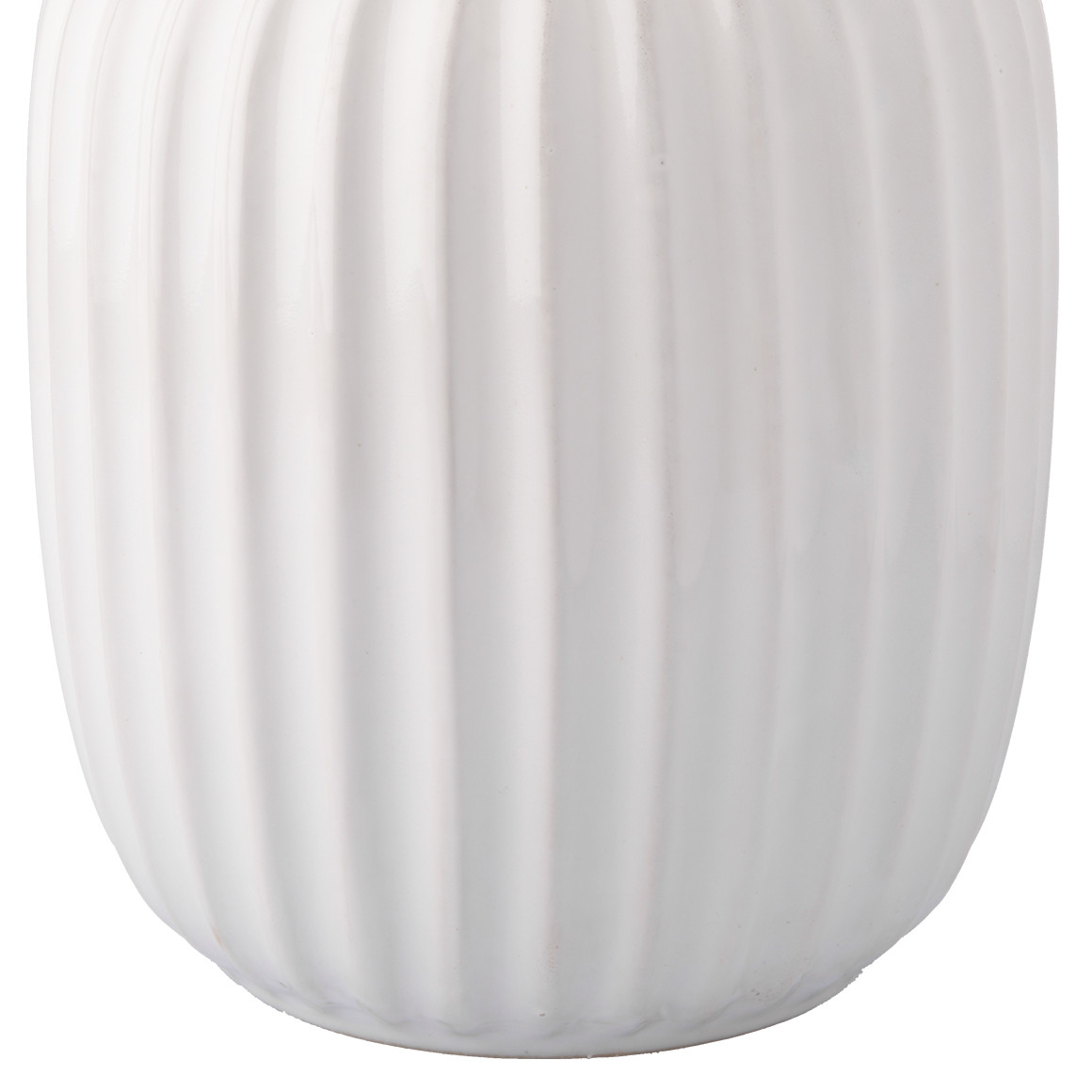 My Home Große Vase in Riffel-Optik weiss