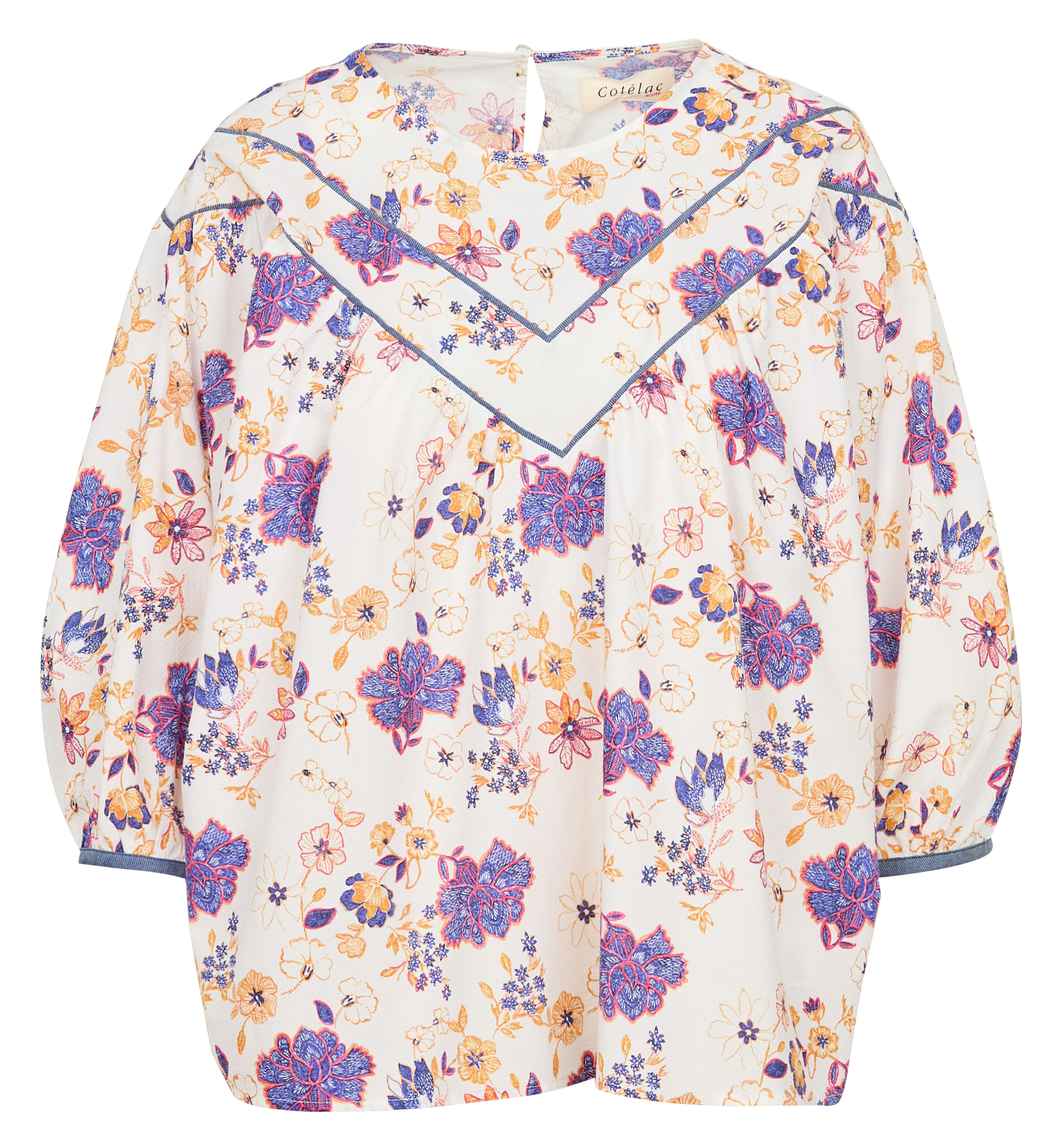 SONJA - Blouse oversize col rond en coton | Blanc