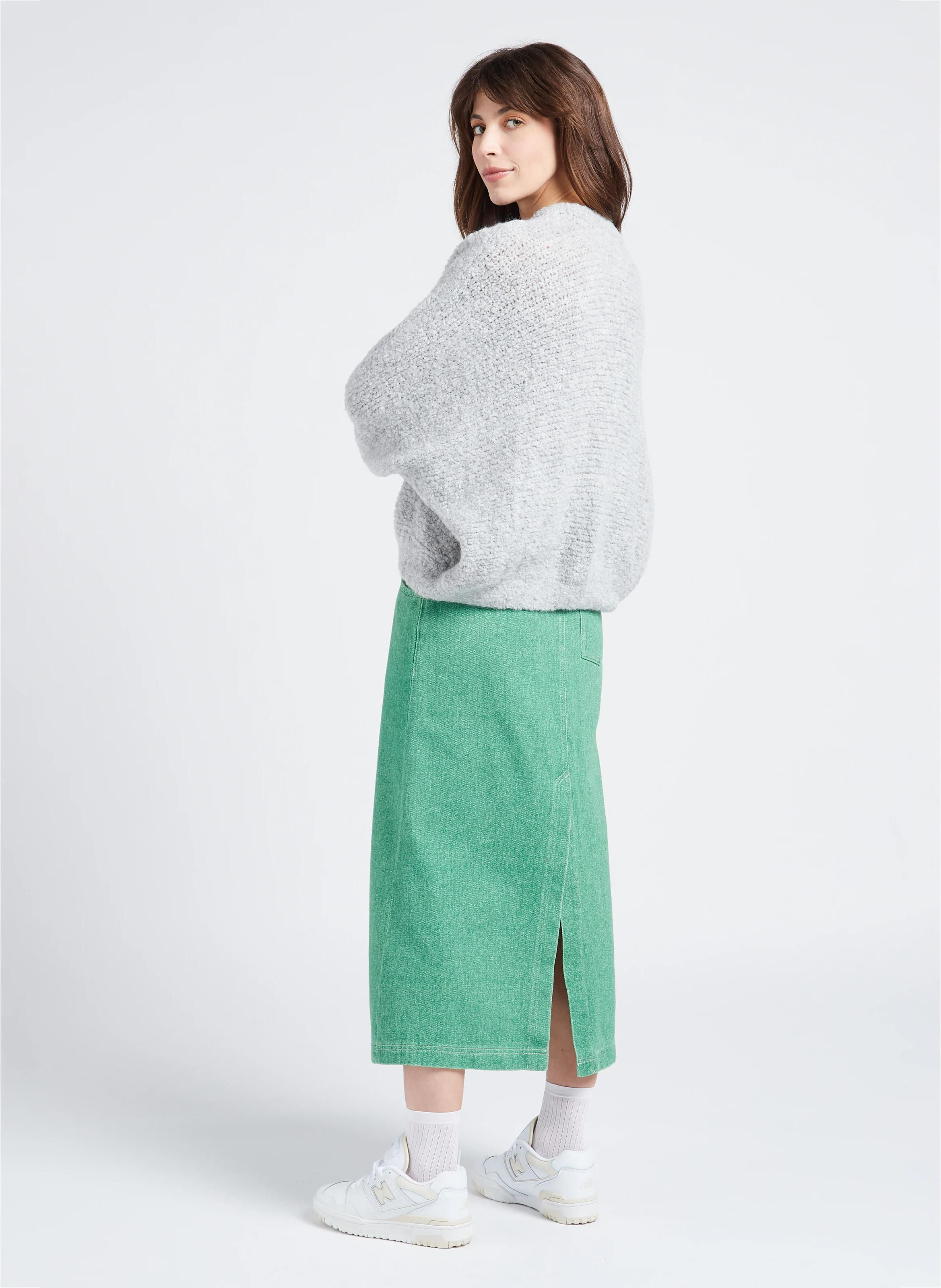 ZOLLY - Cardigan col V en laine mélangée| Gris