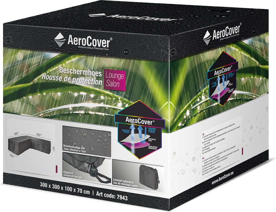 Aerocover loungesethoes links 300 x 300 B 100 H 70 cm