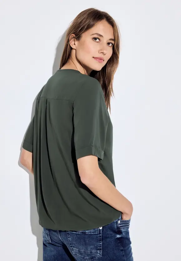 Bluse mit Klappkragen - strong khaki