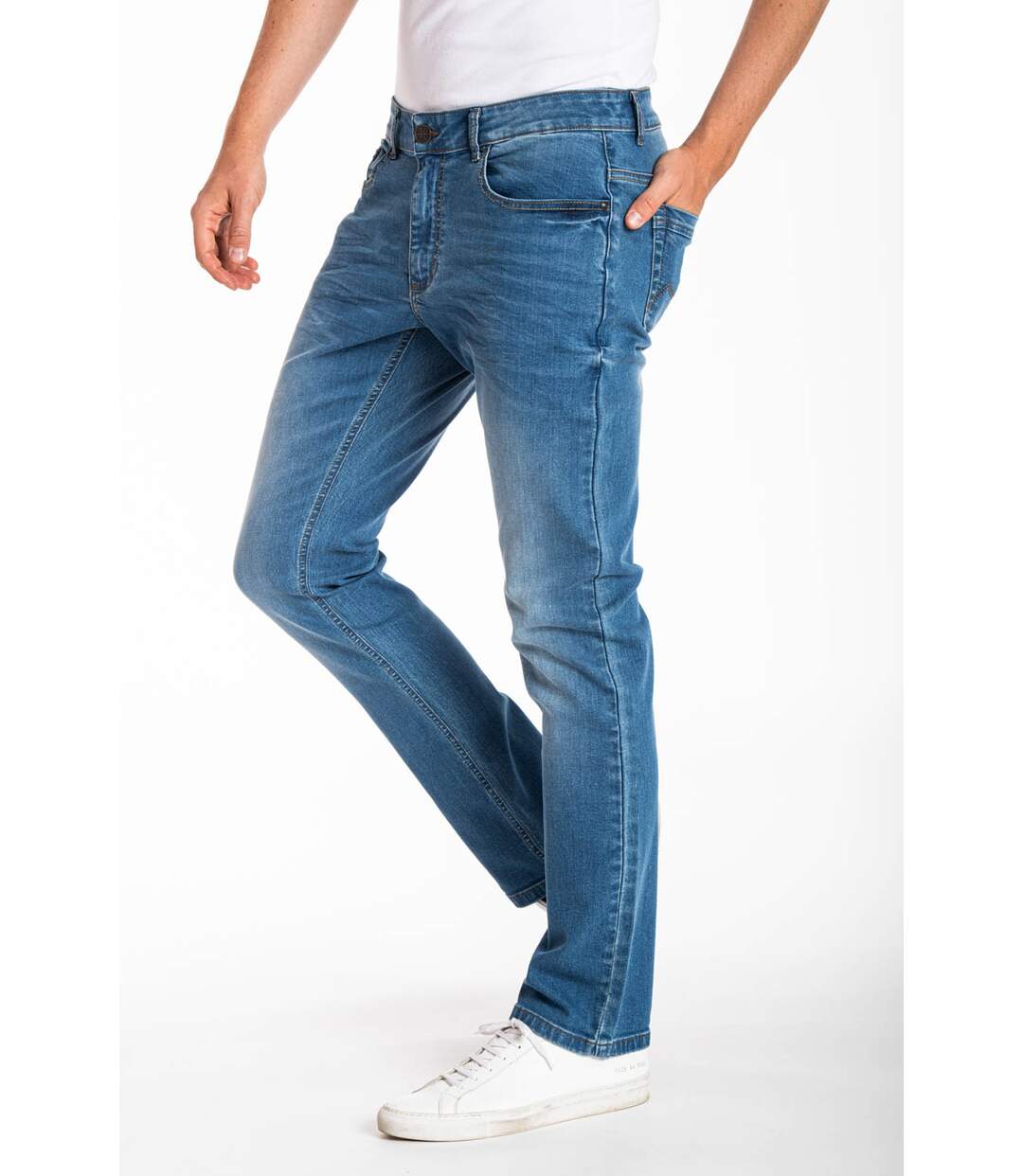 Smartphone jeans RL70 Fibreflex® stretch brossé BLEU