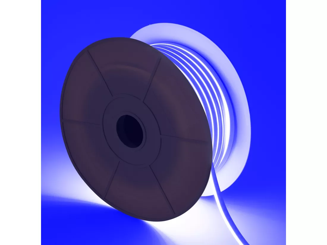 Bobine Gaine Néon LED 24V DC NFLEX6 50 Mètres IP65 Coupe Tous les 5cm Bleu