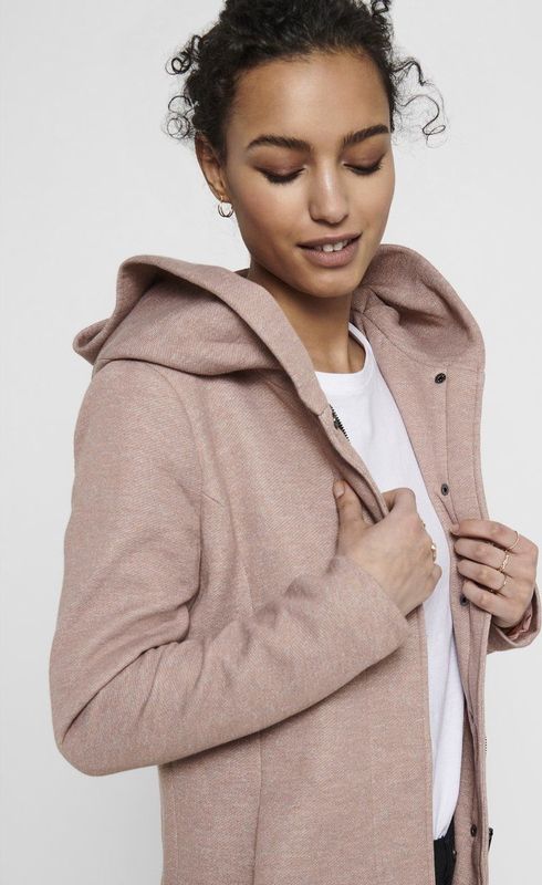 ONLY - Onledona Light Coat Otw Noos - Damesmantel - Bruin - Met Gedrapeerde Capuchon