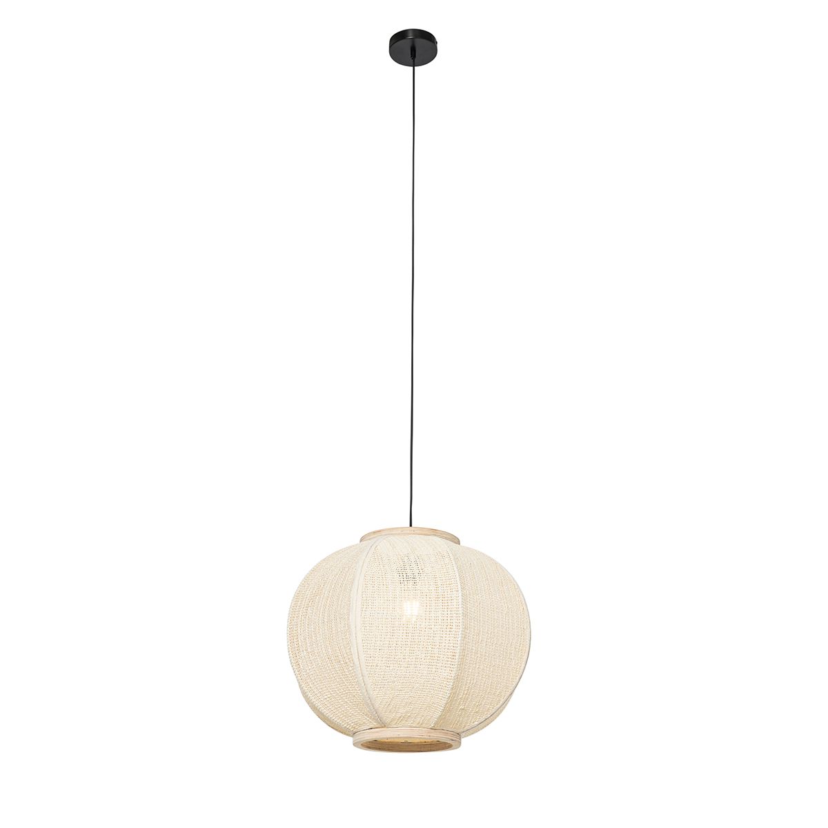 Smart hanglamp naturel stof 48 cm incl. Wifi G95 - Rob