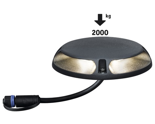 Paulmann Plug & Shine LED vloerlamp, overrijdbaar, IP67, 2x3W, 120 lm, 3000 K, antraciet, 230/24 V
