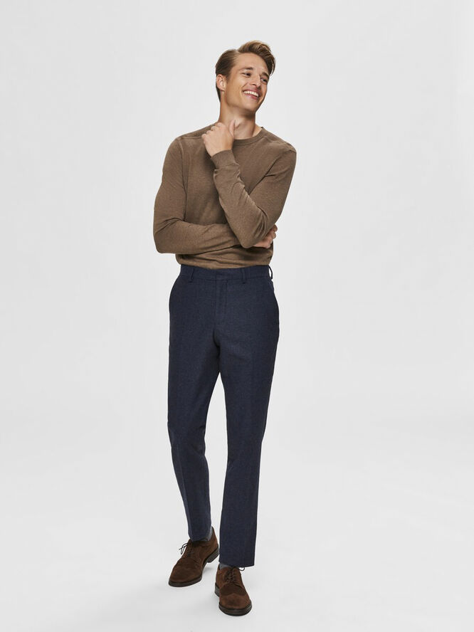 Selected Homme SLHBERG CREW NECK B NOOS Teak/melange
