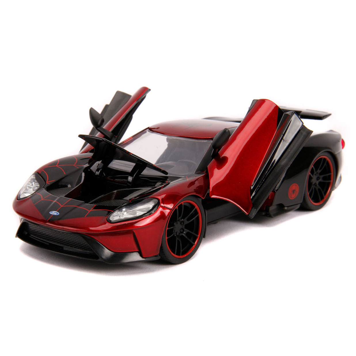 Jada Marvel Miles Morales Spiderman met 2017 Ford GT Auto 1:24