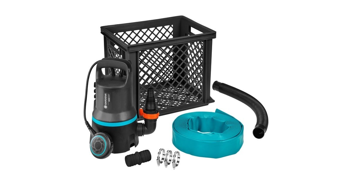 GARDENAVuilwaterpomp 9000 Set dompel- en drukpompen  (Zwart/turquoise, 9041-20)