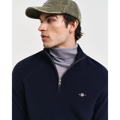 GANT Half Zip Sweater, Evening Blue, XL
