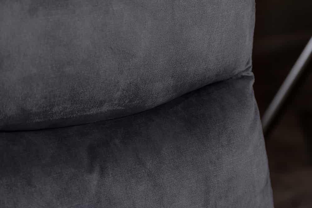 Moderner Freischwinger Stuhl COMFORT grau Samt mit Komfortgriff