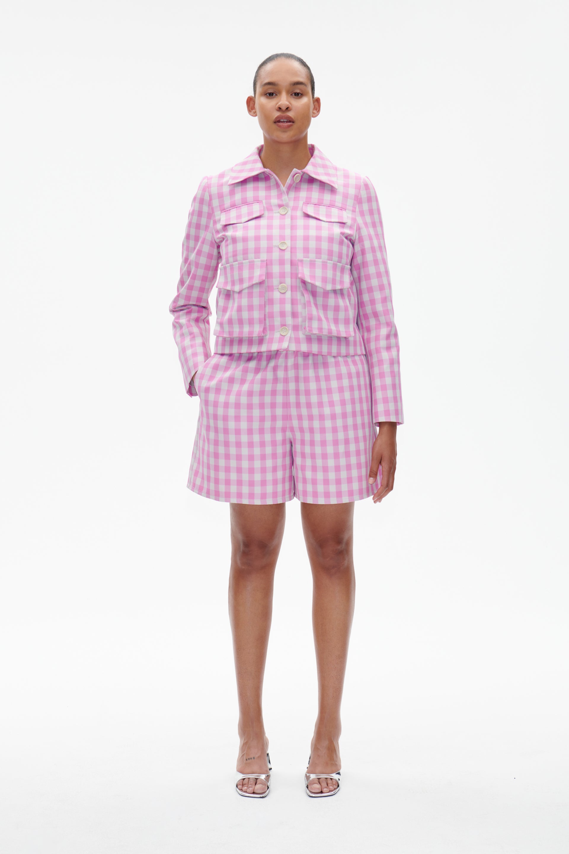 Baum und Pferdgarten  Bijou bomberjakke - Pink Copenhagen Check