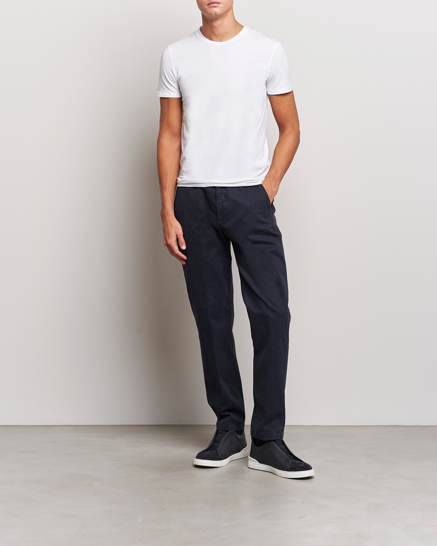 Zegna Stretch Cotton Round Neck T-Shirt White