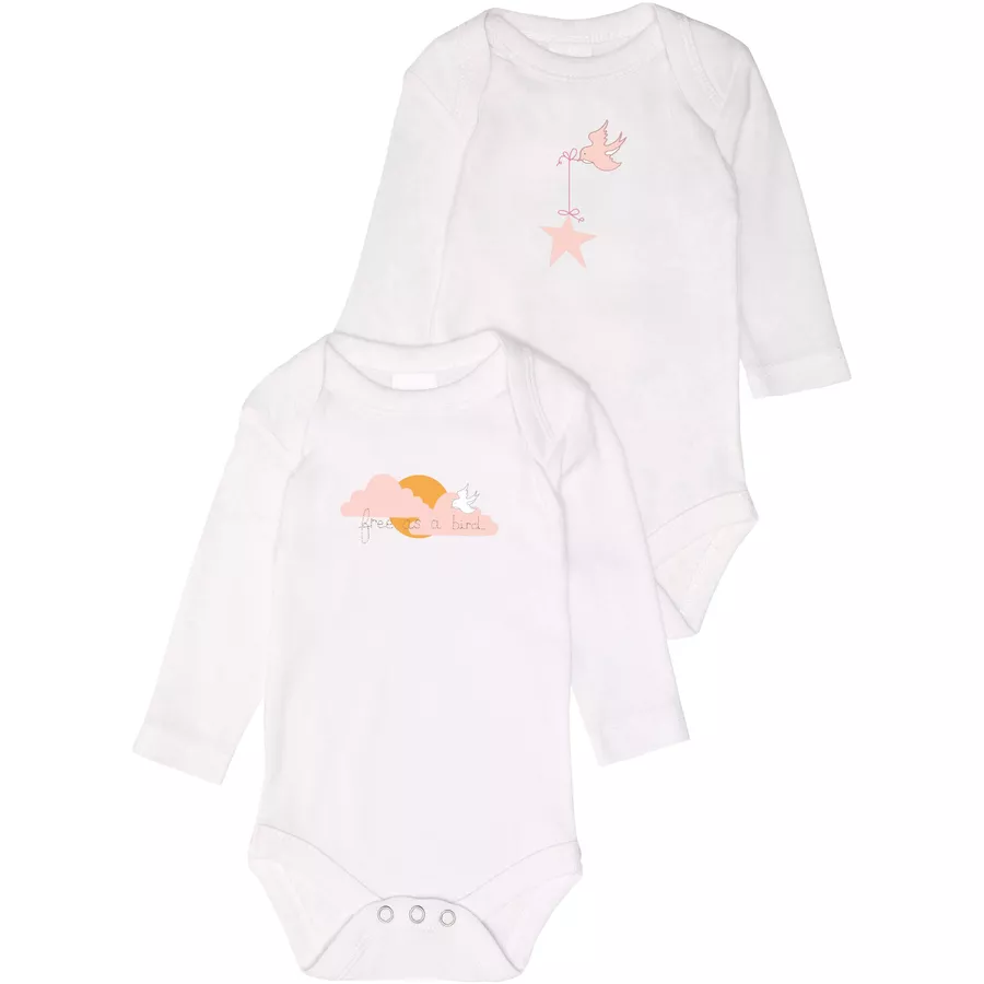 Liliput Langarmbody im 2er-Pack Bird weiß