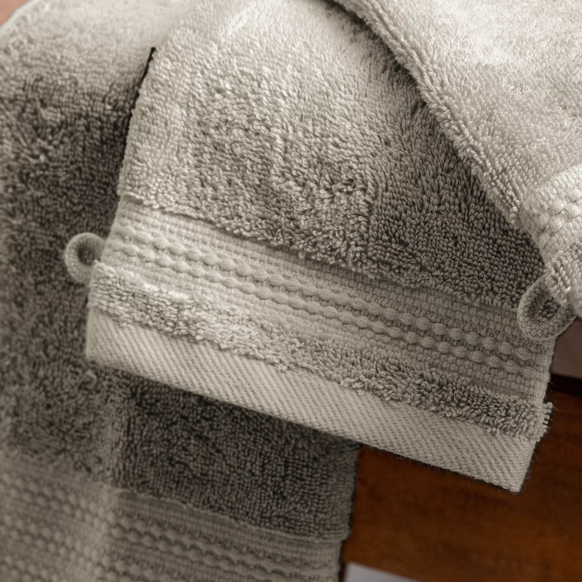 Lot de 2 gants de toilette coton bio (15 x 21 cm) Méline Gris argile
