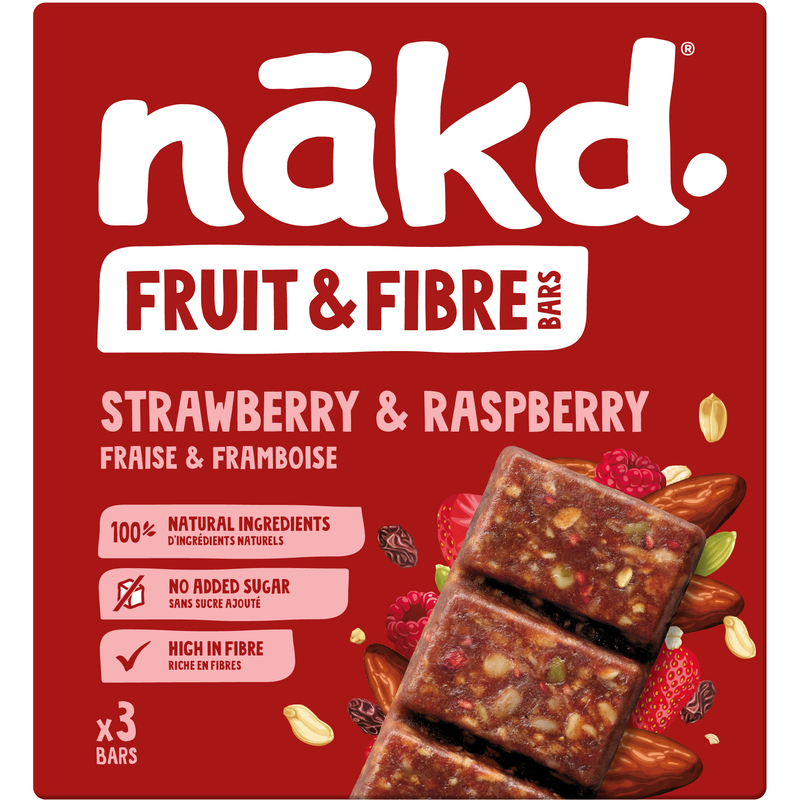 nakd Riegel Strawberry-Raspberry, 44 g, 3 Stück