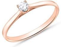 14 karaat roségouden solitaire ring met Diamant