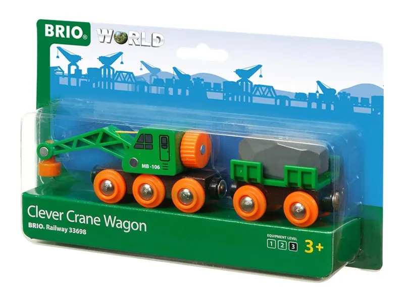 BRIO World 33698 Togvogn med kran