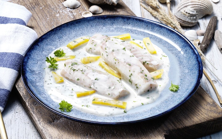 Fisch-Filetinis in Kräuter-Rahmsauce (11536) | online bestellen!