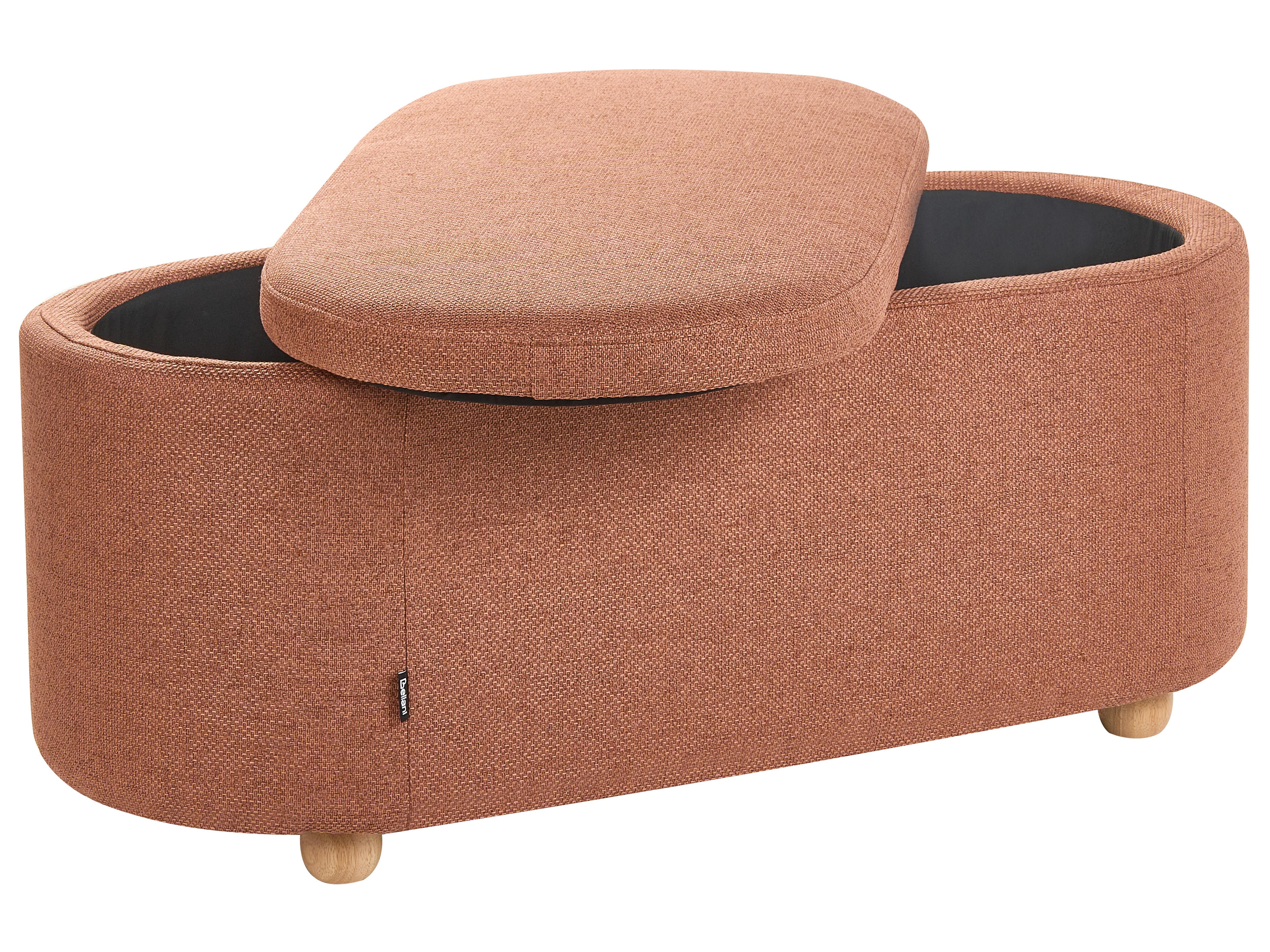 Bankje met opbergruimte HAYWARD Stof 98 cm 44 cm Goudbruin