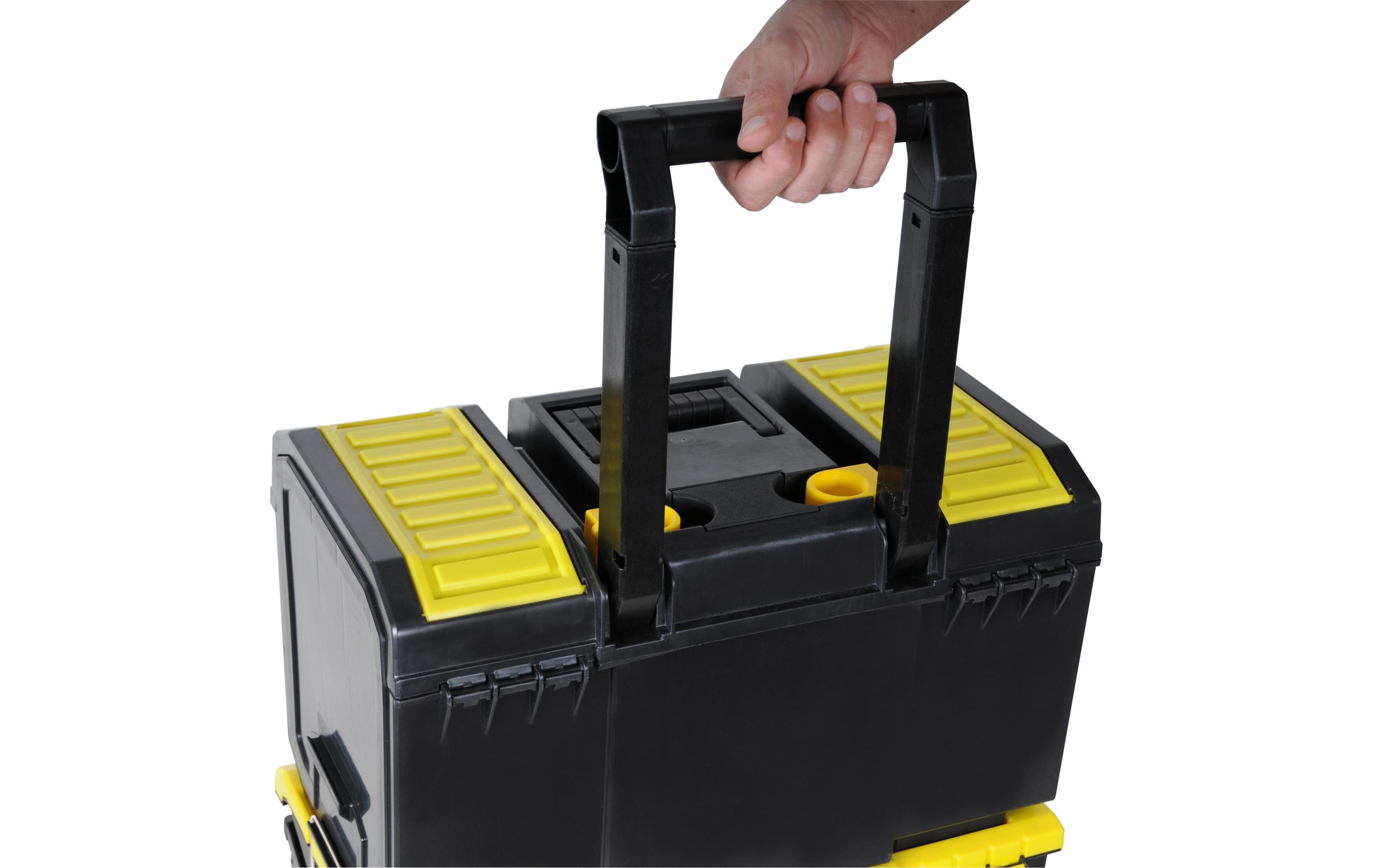 Werkzeugbox mit RollenMit robustem Telskopgriff