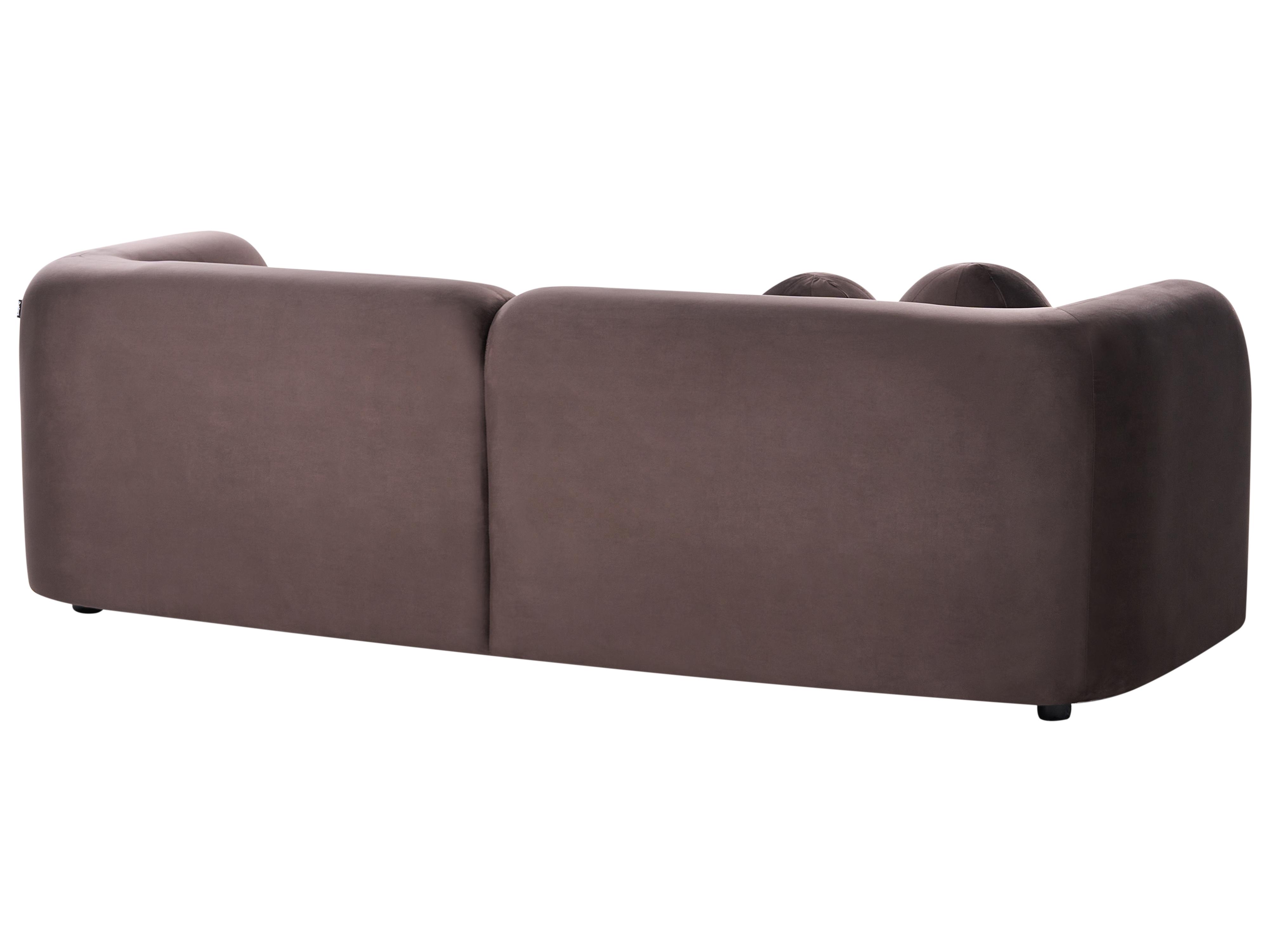 Bankenset 4-zits LEIREN Fluweel Donkerbruin