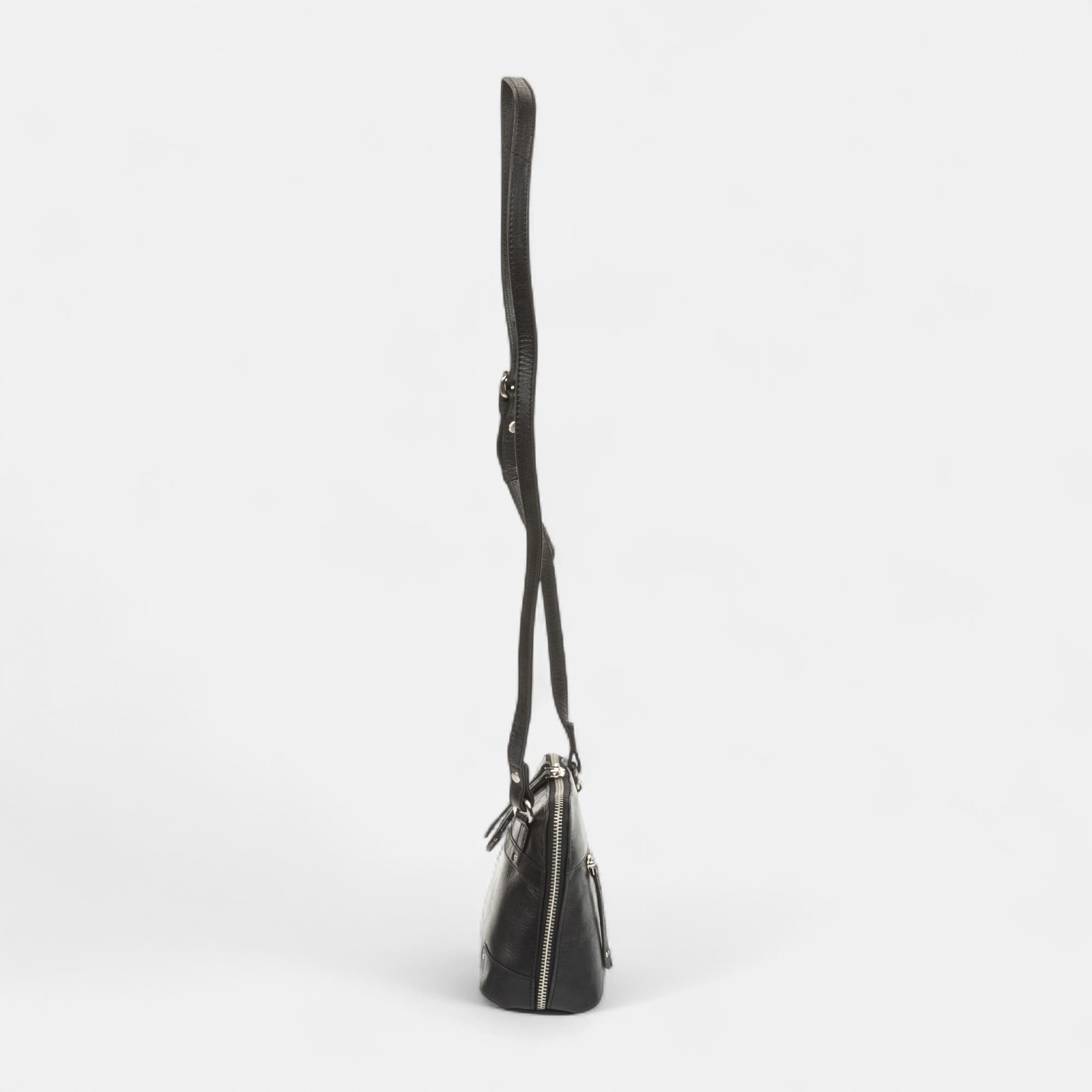 Sac bandoulière en cuir noir
