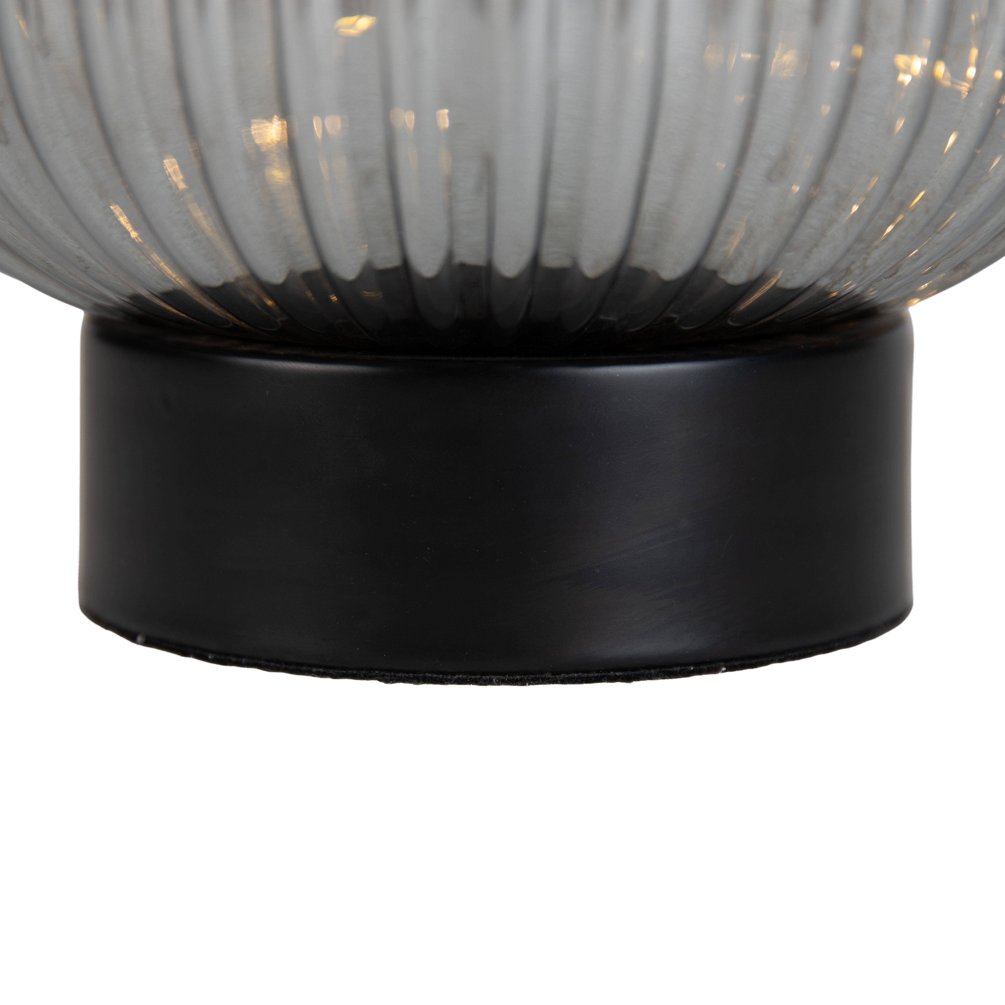 Art Deco tafellamp zwart met smoke glas incl. E27 lichtsnoer - Karel